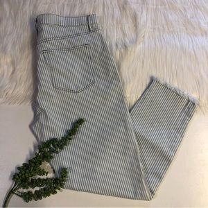 Loft Slim Pockets Stripped Jeans | Size 10